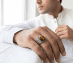 Brown Jade (Kasbi) Stainless Steel Ring - Image 2