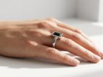 Silver Stainless Steel Ring with Black Brick - Image 2