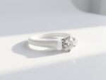 White Ceramic & Zircon Ring