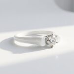 White Ceramic & Zircon Ring