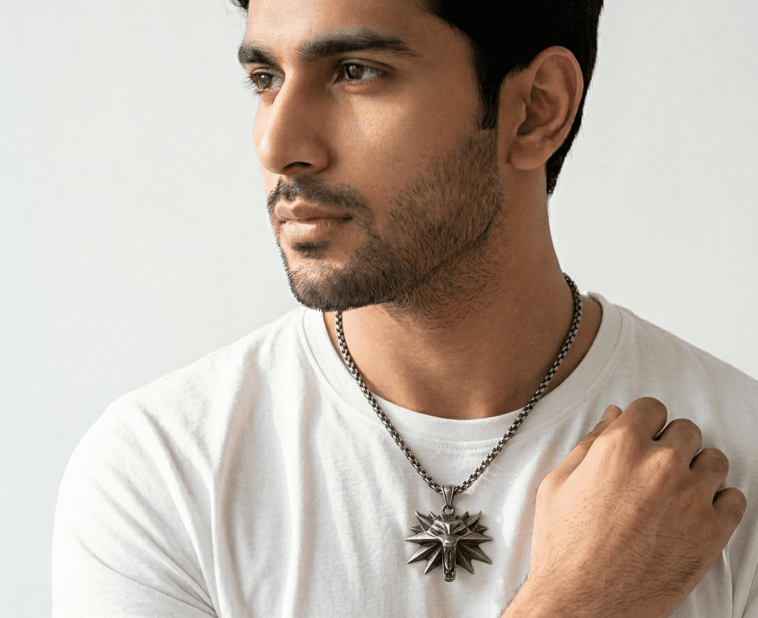 wolf Witcher Stainless Steel Pendant for men Pakistan by dango