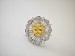 925 Silver Yellow Zircon Adjustable Ring - Image 4