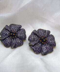 purple micropave zircon studs