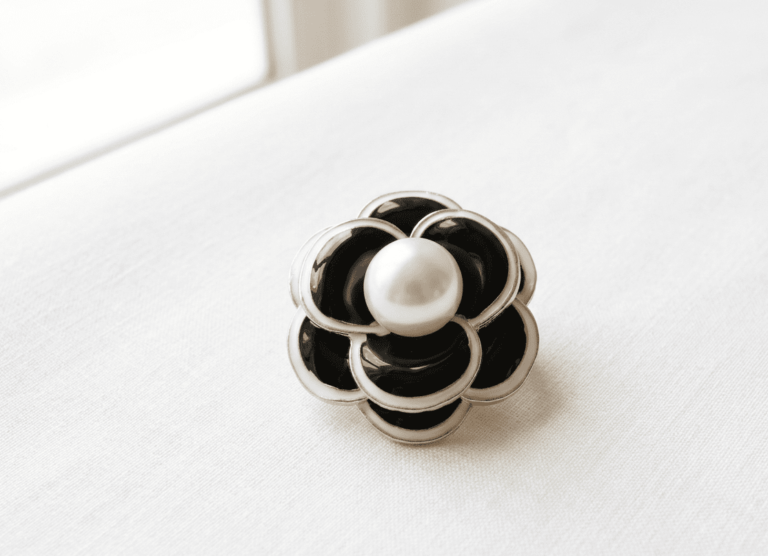 black brooch Black Flower Brooch Pakistan by dango