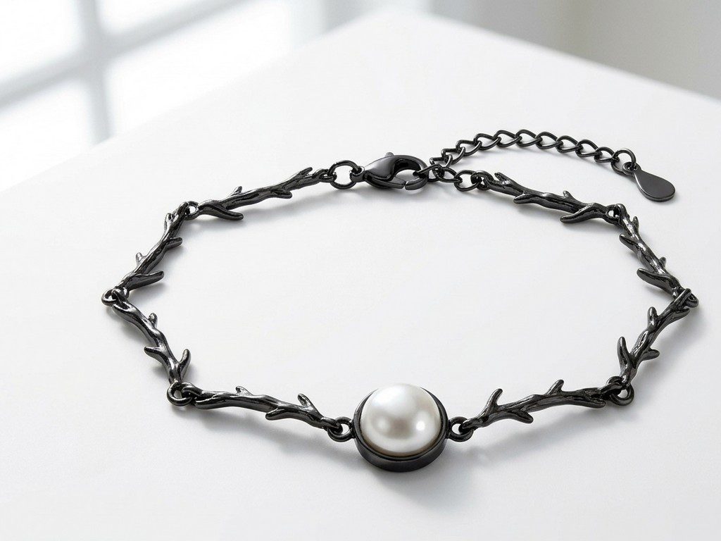 black thorn Pearl Silver Statement Bracelet for Women Pakistan by dango