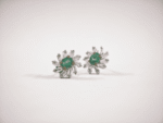 Natural Emerald Studs in 925 Silver