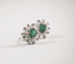 Natural Emerald Studs in 925 Silver