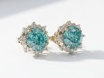 Moissanite silver stud earrings for women in Pakistan by dango