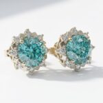 Moissanite silver stud earrings for women in Pakistan by dango