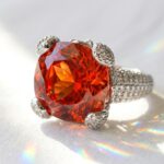Orange Crystal Statement Ring for Women Pakistan by dango