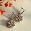 Floral Earrings with Micro Pave Zircons