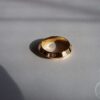 gold plated stainless steel ring with zircon