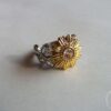 gold flower with zircon ring