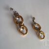 silver and gold link chain earrings