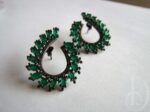green zircon on black earrings