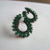 green zircon on black earrings