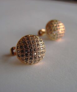 Allergy free earrings gold plated zircon tops