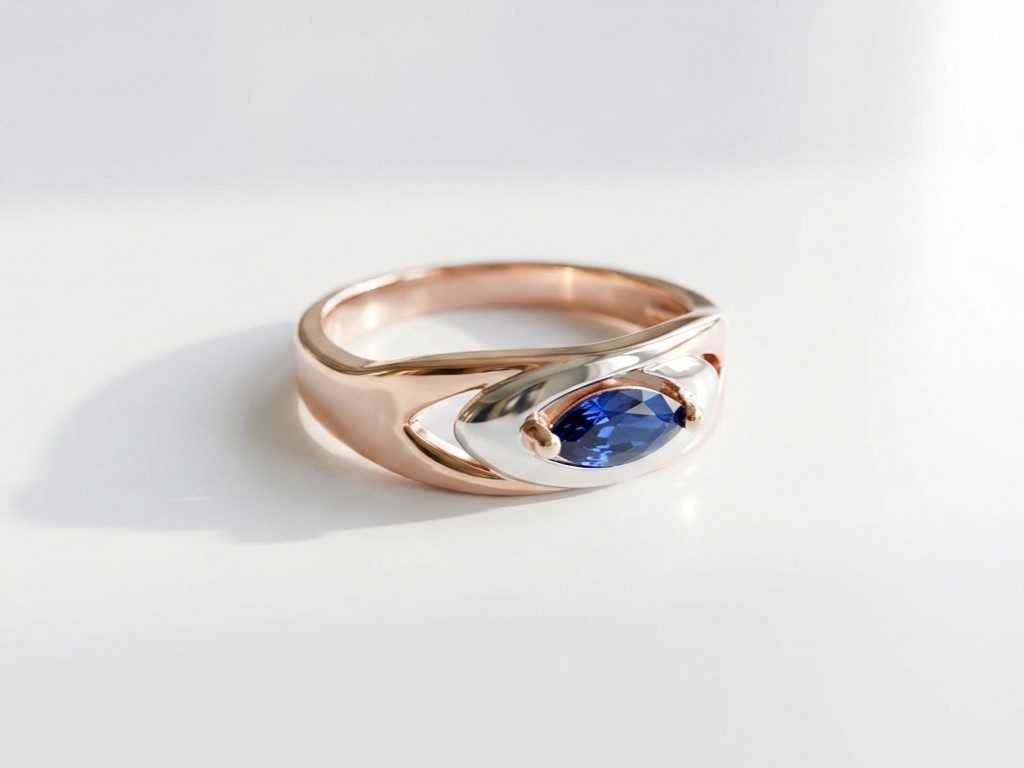 blue eye ring pakistan Rose Gold Ring for Women Pakistan by dango
