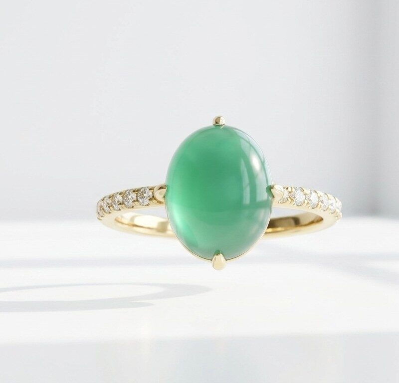 Green Stone Adjustable Ring Pakistan by dango