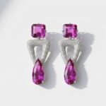 Pink Zircon Luxury Earrings for women Pakistan by dango