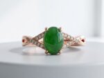 Rose Gold Green Ring Pakistan by dango