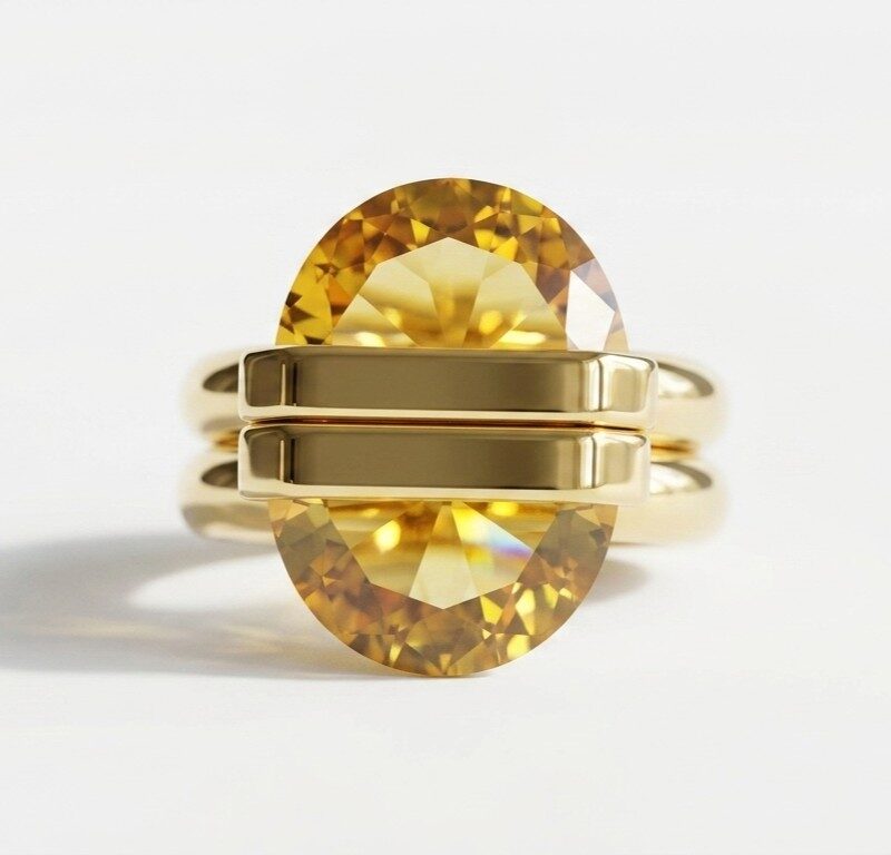 Yellow Crystal Ring for Women Pakistan by dango