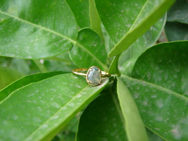 Green Natural Stone Adjustable Ring