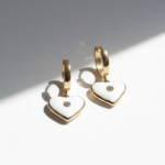gold plated steel White Heart Jewelry Set for Women Pakistan by dango
