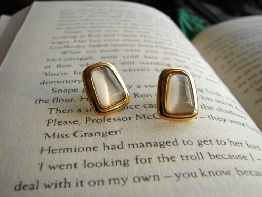 Gold Plated Faux Opal Studs