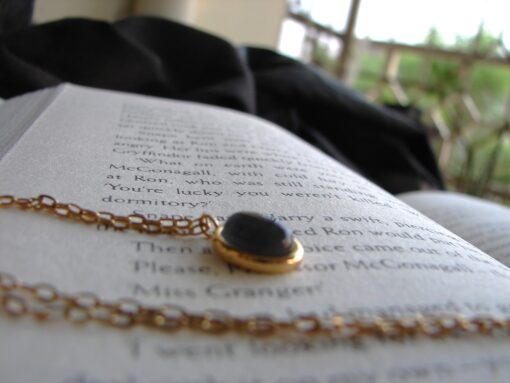 Black Onyx Pendant in Gold Plated Stainless Steel