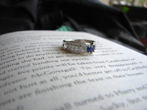 Blue Zircon Luxury Ring. Side view