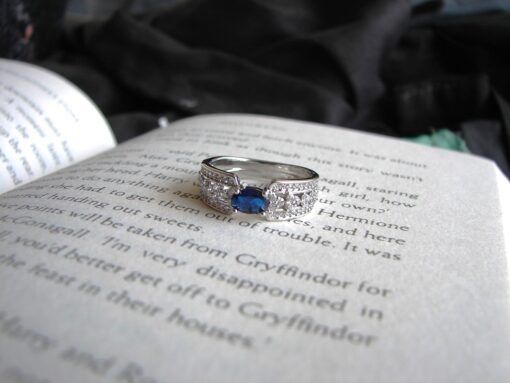 Blue Zircon Luxury Ring. Far view
