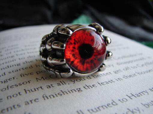 Red Eye Dragon Claw Ring for Men