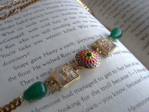 ethnic jade set necklace closeup