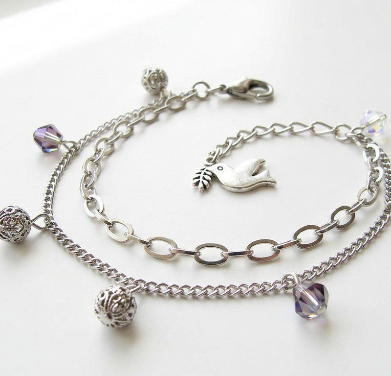 double chain Bird Stainless Steel Bracelet Pakistan by dango