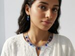 Stainless Steel Necklace with Blue Crystals - Image 2