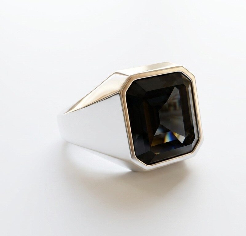 Black Zircon Steel Ring for Men Pakistan by dango