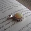 Natural White Opal in Sterling Silver Pendant