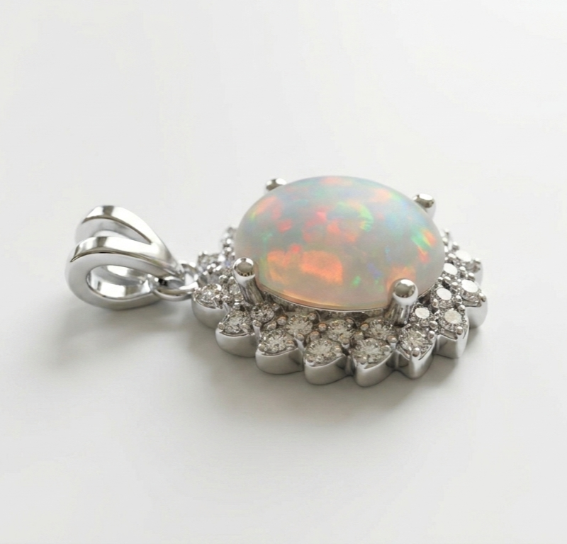 White Opal Silver Pendant Pakistan by dango