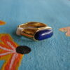 18K Gold Plated Stainless Steel Lapis Ring
