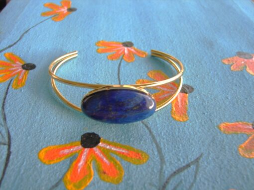 18K Gold Plated Lapis Cuff