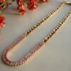 Gold Plated Pink Zircon Necklace