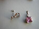 Bow Knot Pink Zircon Earrings - Image 3