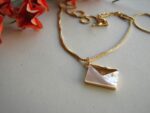 18K Gold Plated Mother of Pearl Envelope Pendant - Image 2