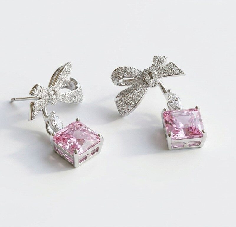 Pink Zircon Women's Earrings Pakistan by dango