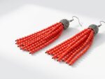 Red Tassel Earrings Pakistan by dango