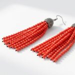 Red Tassel Earrings Pakistan by dango