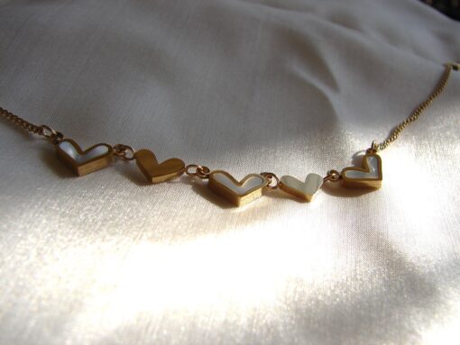 Mother of Pearl Hearts Anklet