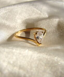Gold Plated Hypo-Allergenic Teary Zircon