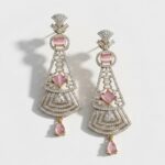 Pink Zircon Wedding Earrings for women Pakistan by dango